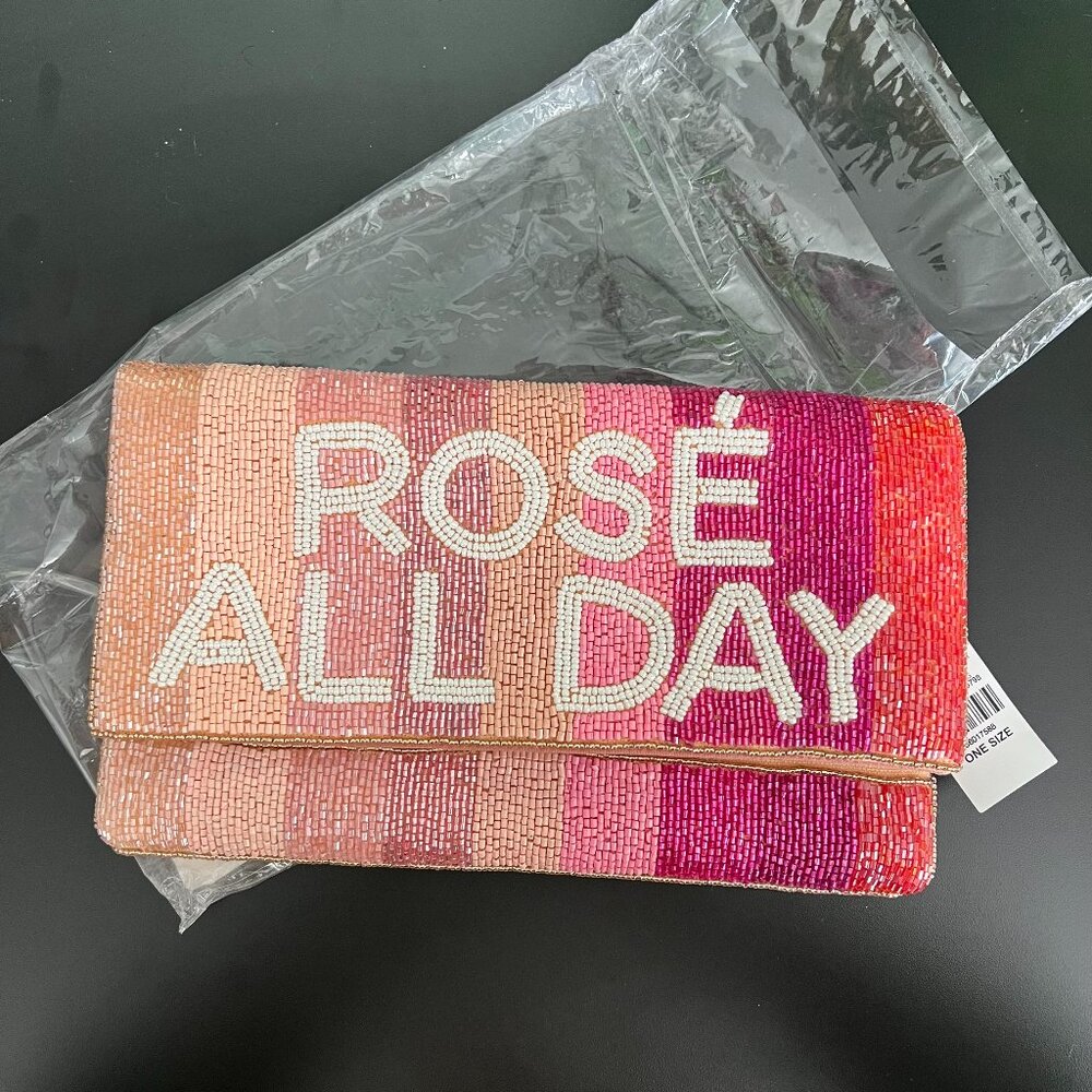 Rose All Day beaded Clutch NY&CO NWT